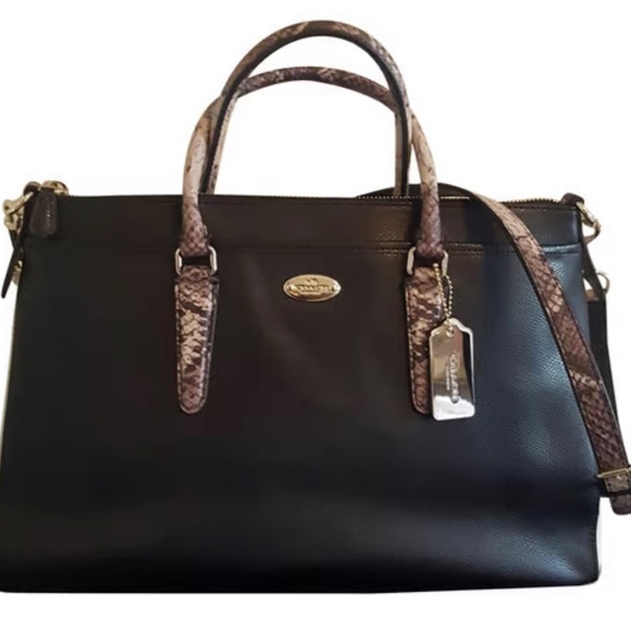 Coach Handbags - Coach Morgan Exotic Python Satchel